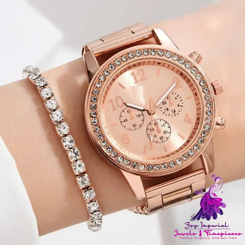 Fake Three Eyes Women’s Casual Watch Set