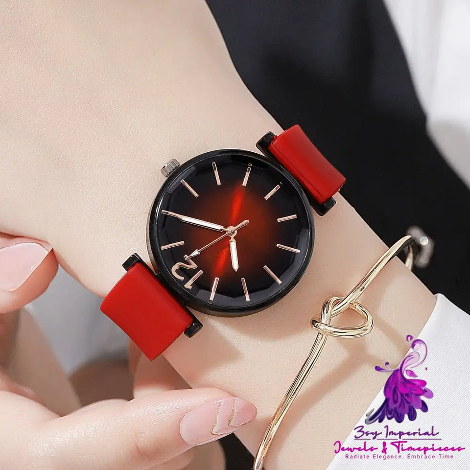 Women’s Fashion Gradient Silicone Casual Watch