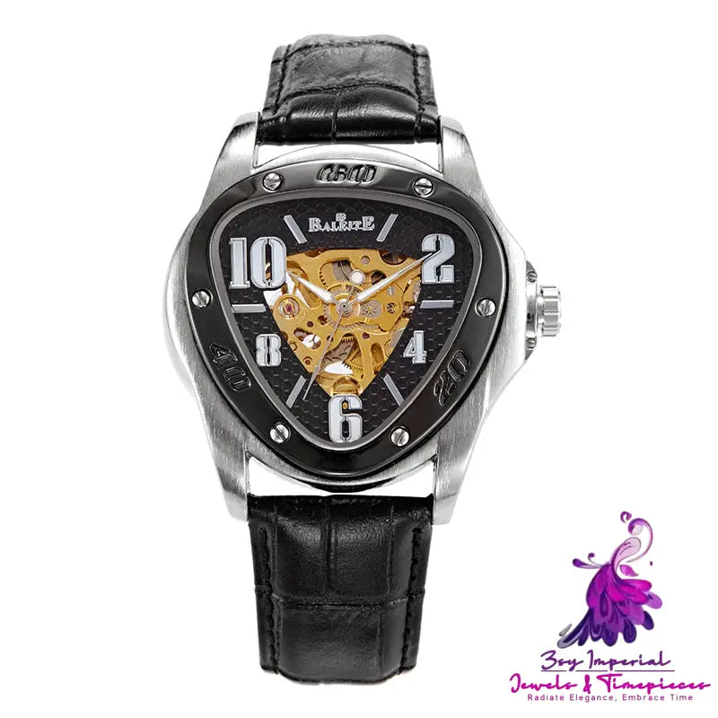 Fashion Casual Hollow Triangle Mechanical Watch