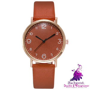 Casual Fashion Numbers Leather Belt Quartz Watch