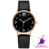 Casual Fashion Numbers Leather Belt Quartz Watch