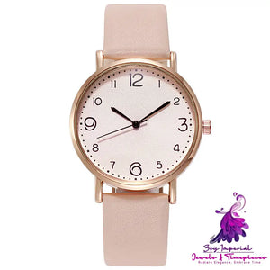 Casual Fashion Numbers Leather Belt Quartz Watch