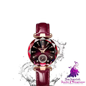 Casual Fashion Waterproof Leather Strap Women’s Watch