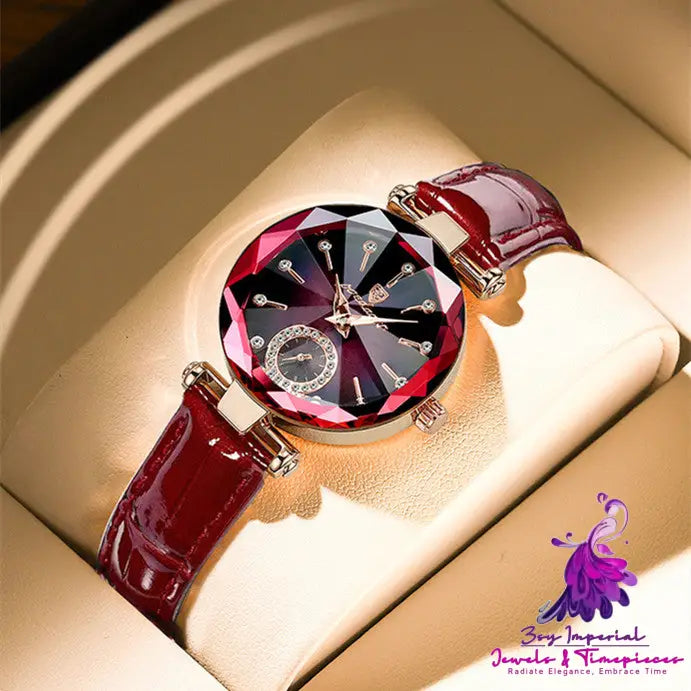 Casual Fashion Waterproof Leather Strap Women’s Watch