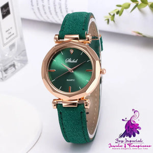 Frosted Leather Ladies Casual Watch