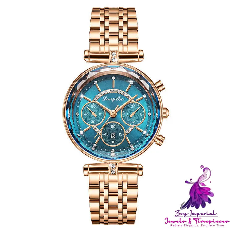 Casual Three-eye Waterproof Women’s Watch