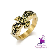 Nordic Celtic Eagle Titanium Ring