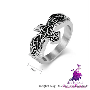 Nordic Celtic Eagle Titanium Ring