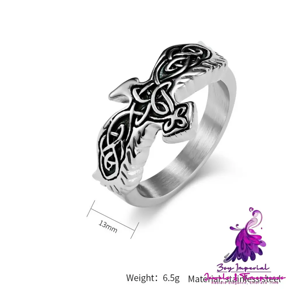 Nordic Celtic Eagle Titanium Ring