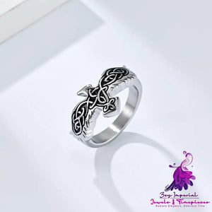 Nordic Celtic Eagle Titanium Ring