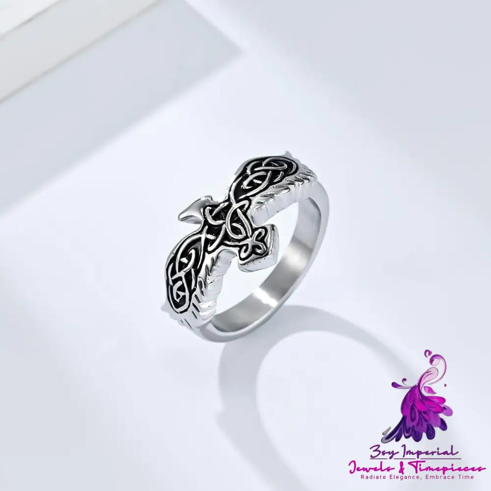 Nordic Celtic Eagle Titanium Ring