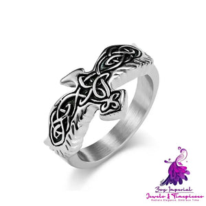 Nordic Celtic Eagle Titanium Ring