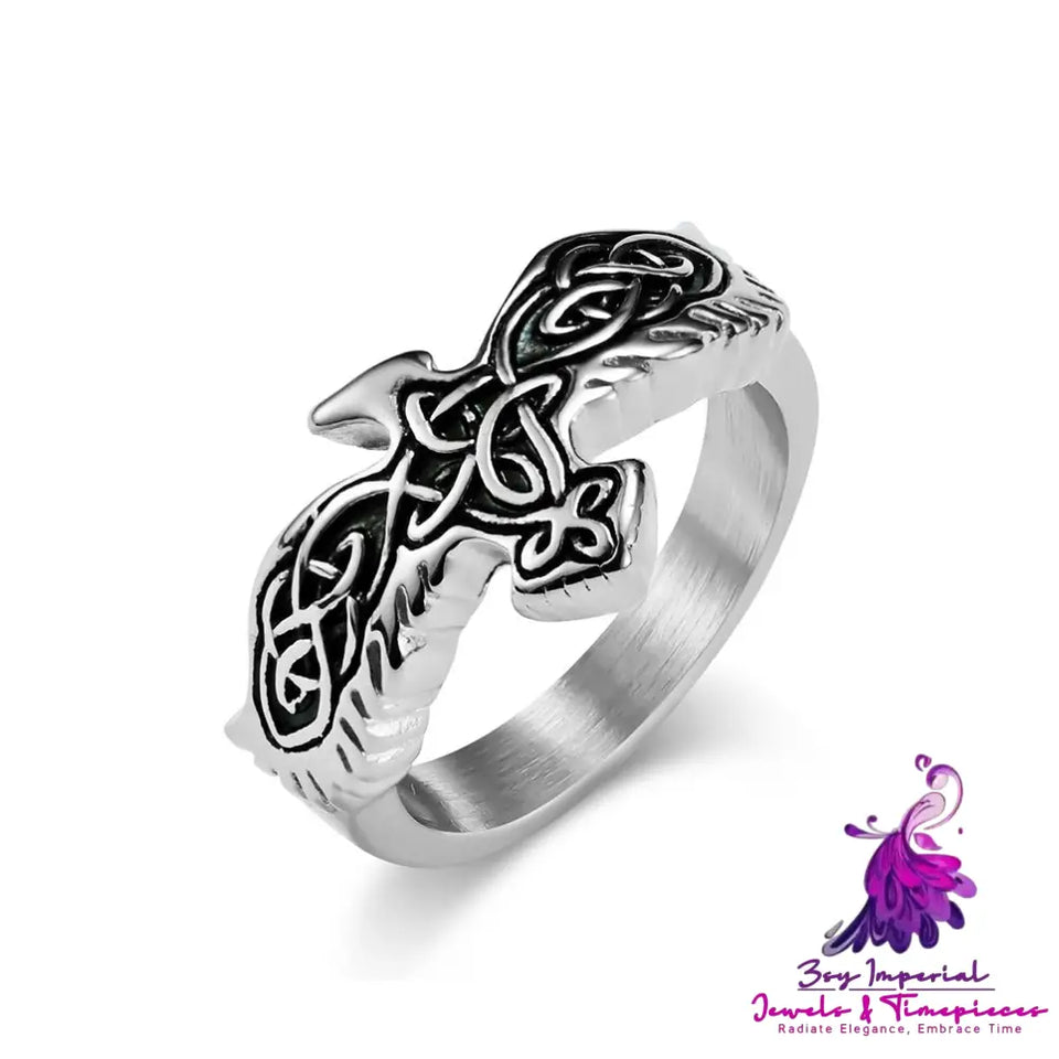 Nordic Celtic Eagle Titanium Ring