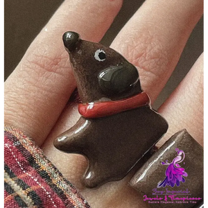 Dachshund Dog Ceramic Ring