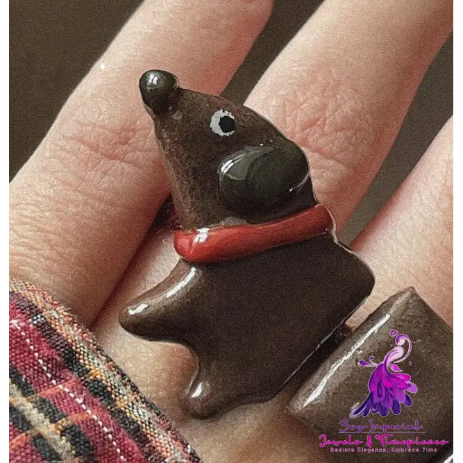 Dachshund Dog Ceramic Ring