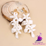 Dual Color Ceramic Flower Earrings