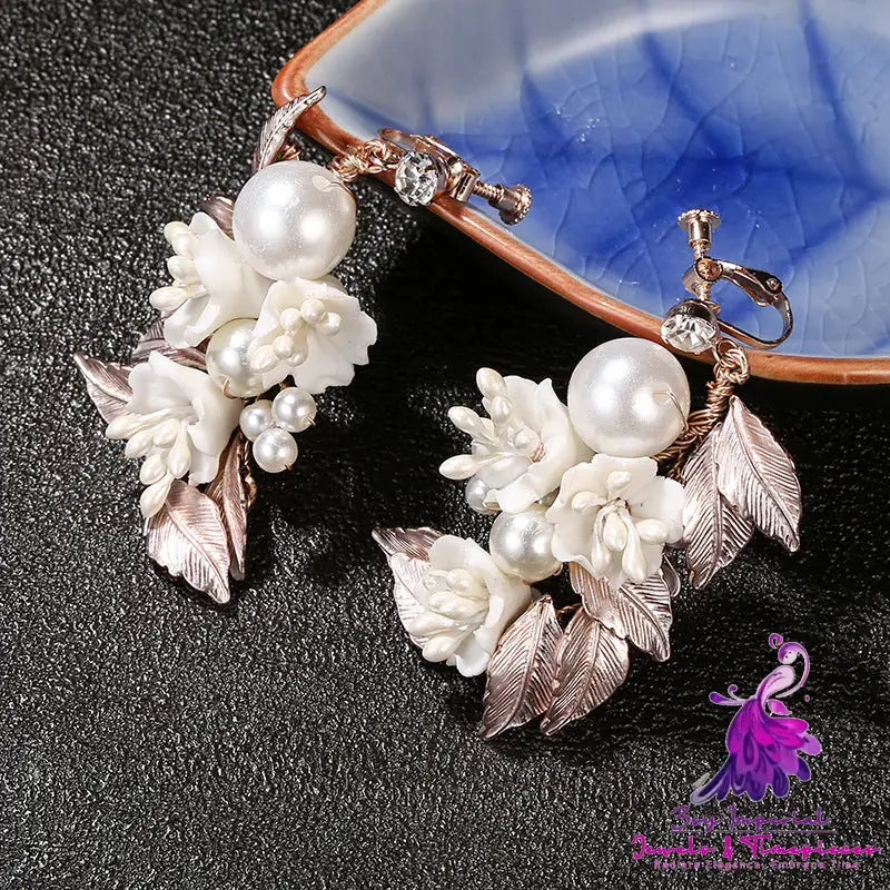 Pearl Bride Ceramic Earrings