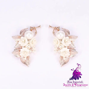 Pearl Bride Ceramic Earrings