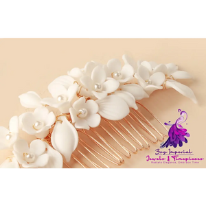 White Ceramic Floral Headwear