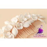 White Ceramic Floral Headwear