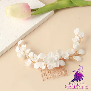 White Ceramic Floral Headwear