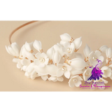 White Ceramic Floral Headwear