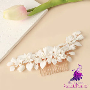 White Ceramic Floral Headwear