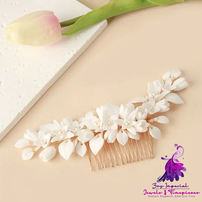 White Ceramic Floral Headwear