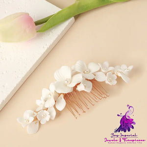 White Ceramic Floral Headwear