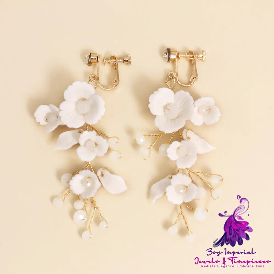 Handmade Ceramic Flower Earrings