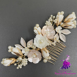 Imitation Pearl Ceramic Flower Headwear