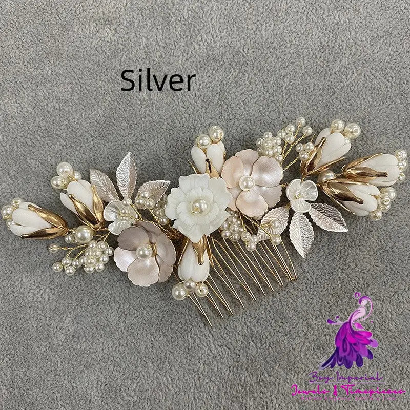 Imitation Pearl Ceramic Flower Headwear