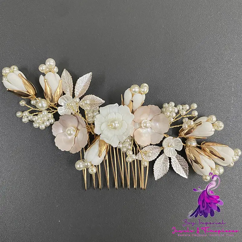 Imitation Pearl Ceramic Flower Headwear