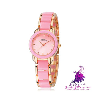 Ceramic Quartz Waterproof Ladies Watch