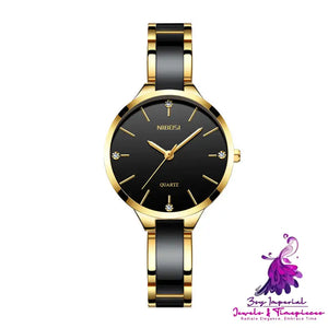 Waterproof Rhinestone Ceramic Ladies Watch