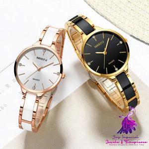 Waterproof Rhinestone Ceramic Ladies Watch