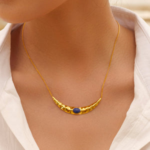 Pleated Moon Necklace