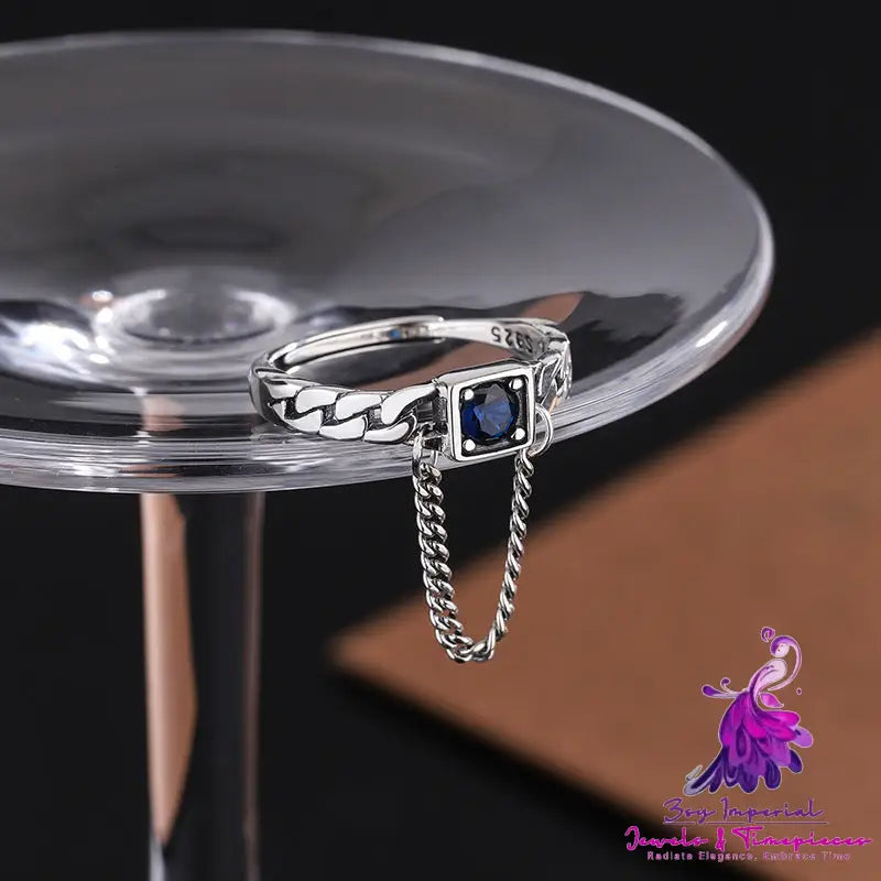 Fashion Square Inlaid Zircon Ring