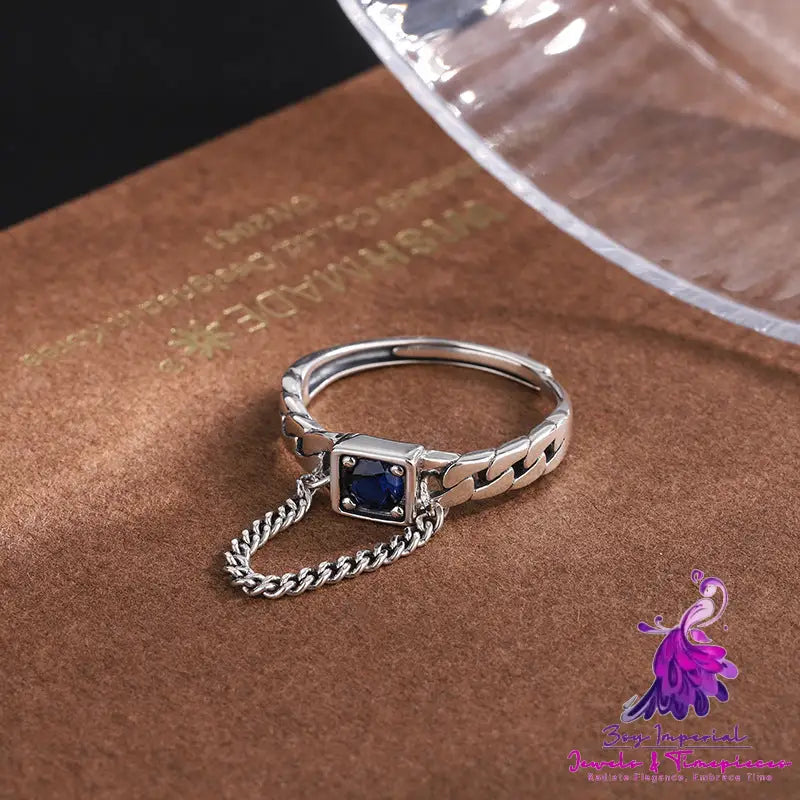 Fashion Square Inlaid Zircon Ring