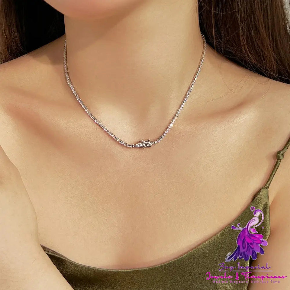 Single Row Diamond Inlaid Zircon Full Diamond Tennis Chain