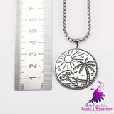 Romantic Love Landscape Round Pendant Necklace