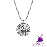 Romantic Love Landscape Round Pendant Necklace