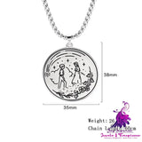 Romantic Love Landscape Round Pendant Necklace