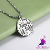 Romantic Love Landscape Round Pendant Necklace