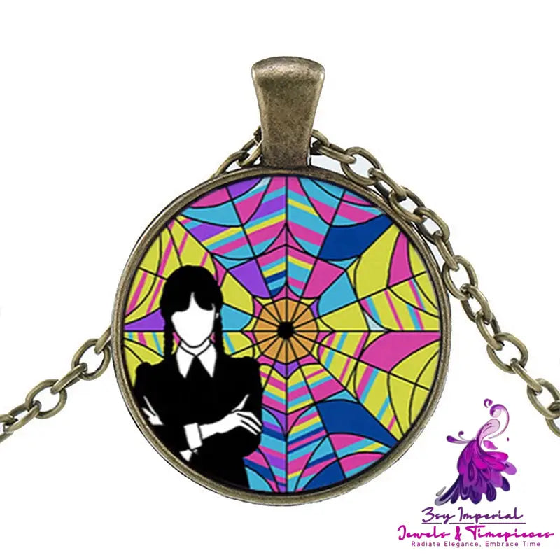 Punk Character Glass Dome Necklace