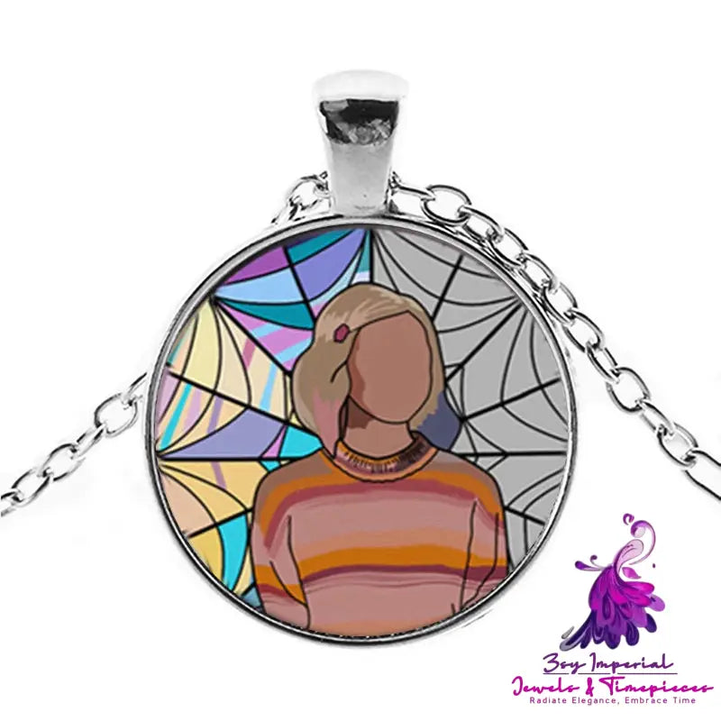 Punk Character Glass Dome Necklace