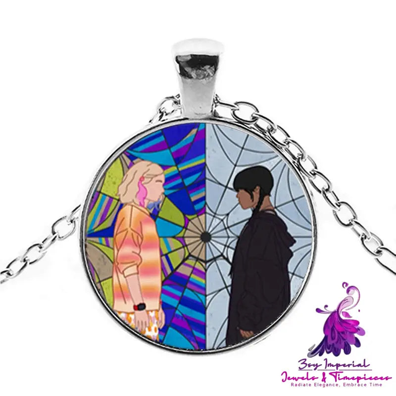 Punk Character Glass Dome Necklace