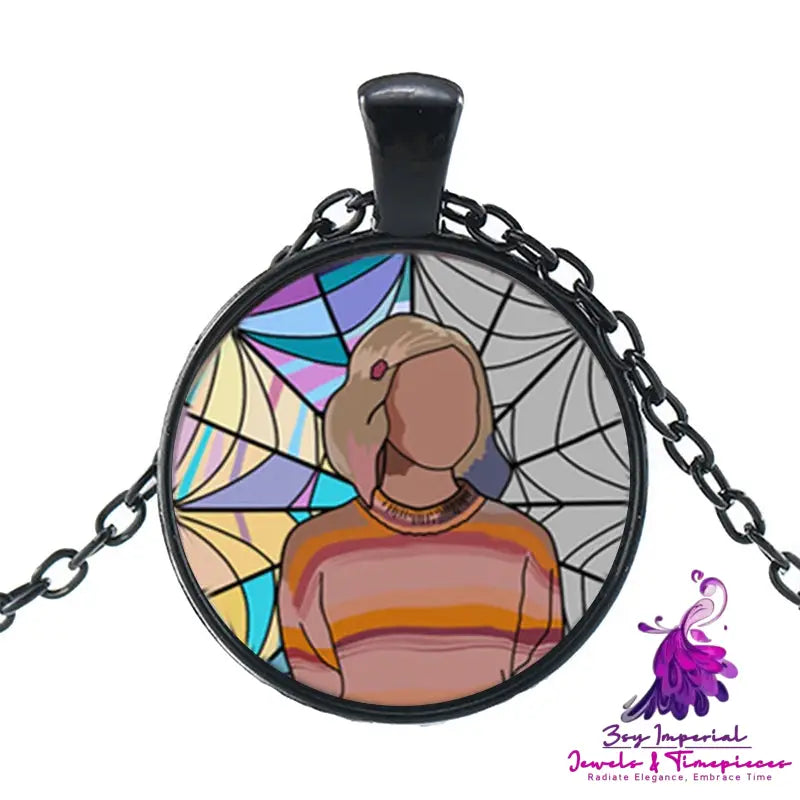 Punk Character Glass Dome Necklace