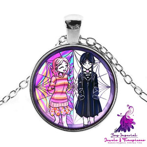 Punk Character Glass Dome Necklace