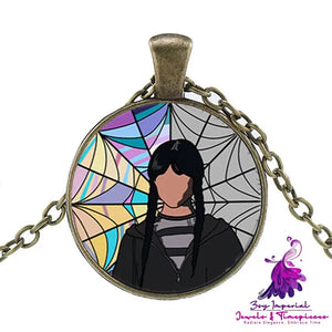 Punk Character Glass Dome Necklace